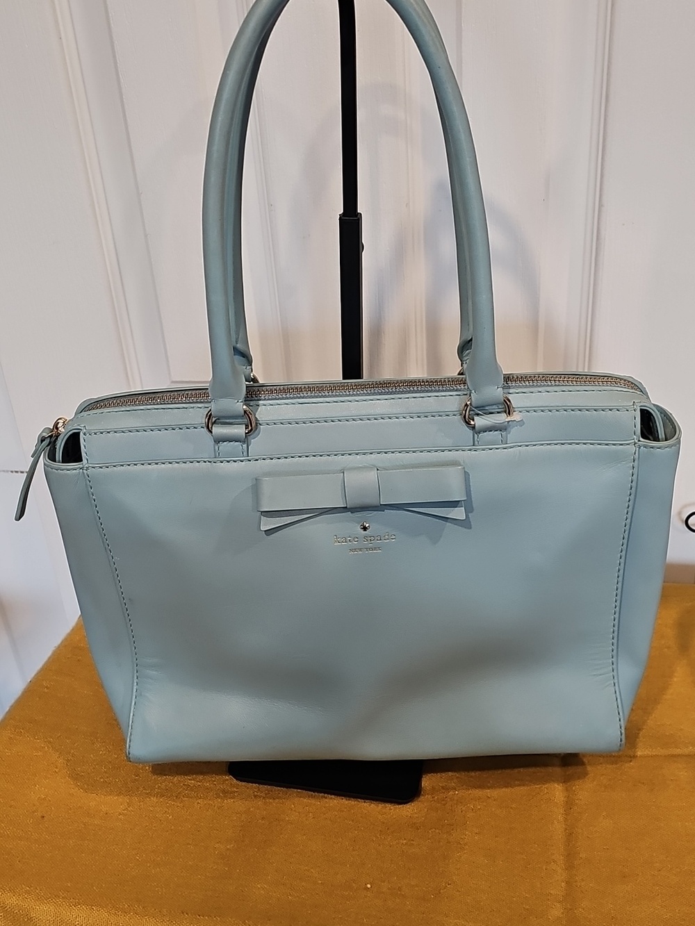 Kate Spade Tallow Court Jennifer Leather Satchel - Baby Blue Storybook Lining - Picture 3 of 16